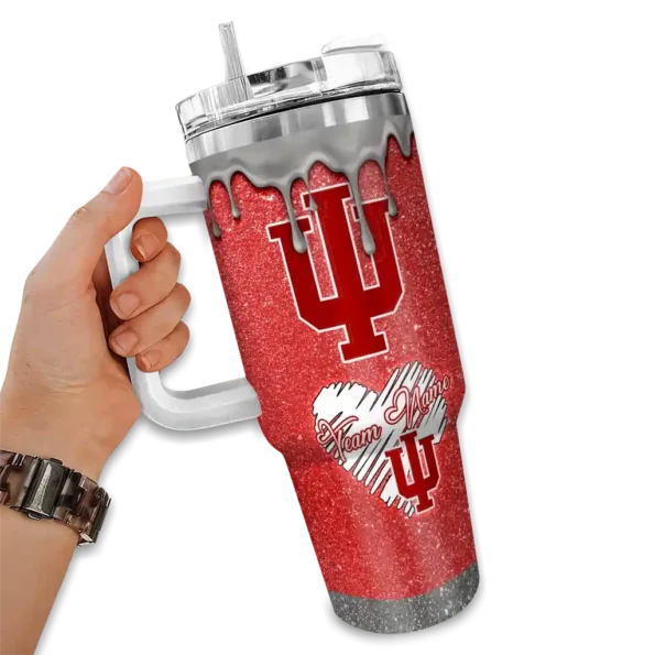 customized indiana hoosiers heart helmet motif red curved tumbler fashion forward.webp