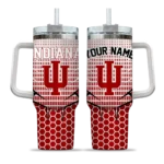 customized indiana hoosiers hex texture red curved tumbler best selling.webp