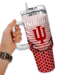 customized indiana hoosiers hex texture red curved tumbler best selling.webp