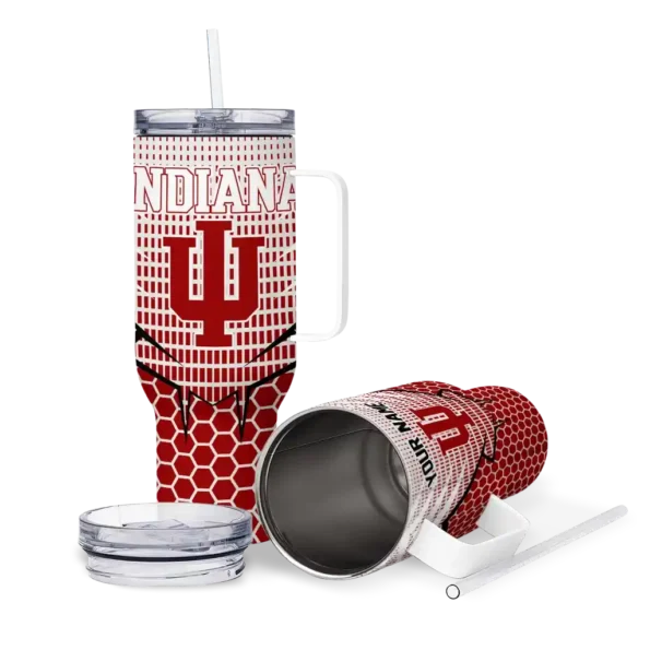 customized indiana hoosiers hex texture red curved tumbler high quality.webp