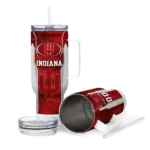 customized indiana hoosiers hexagon armor red curved tumbler best selling.webp