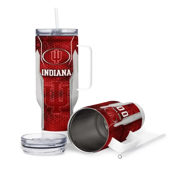 customized indiana hoosiers hexagon armor red curved tumbler high quality.webp