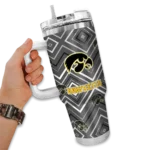 customized iowa hawkeyes bold diamonds black curved tumbler best selling.webp