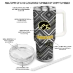 customized iowa hawkeyes bold diamonds black curved tumbler best selling.webp