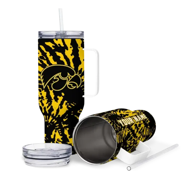 customized iowa hawkeyes burst swirl black curved tumbler high quality.webp