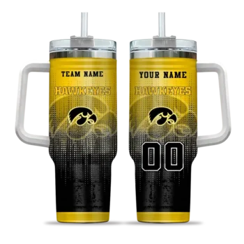 customized iowa hawkeyes gradient dots black curved tumbler best selling.webp