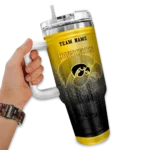 customized iowa hawkeyes gradient dots black curved tumbler best selling.webp