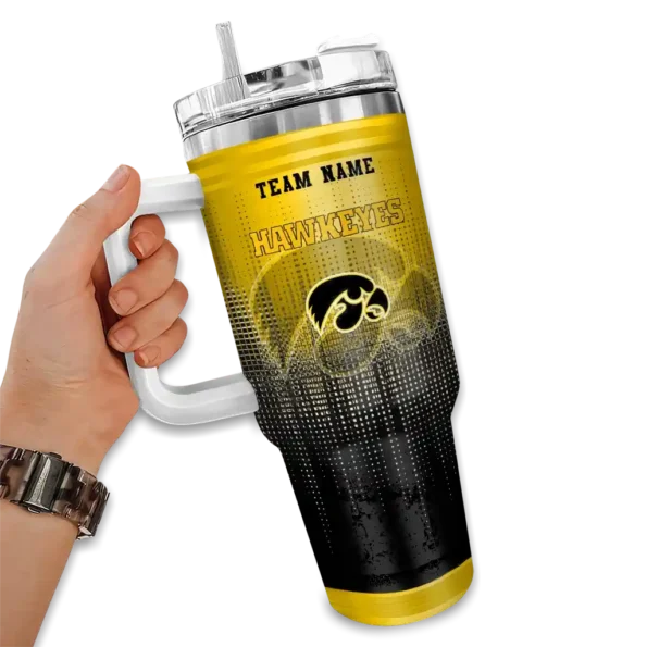 customized iowa hawkeyes gradient dots black curved tumbler fashion forward.webp
