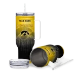 customized iowa hawkeyes gradient dots black curved tumbler best selling.webp