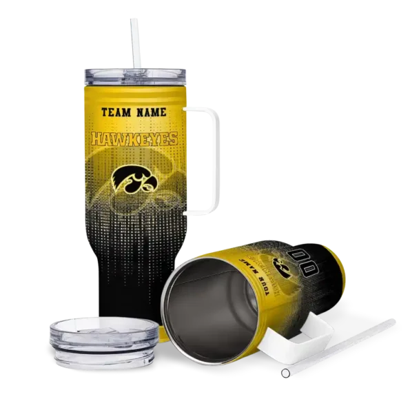 customized iowa hawkeyes gradient dots black curved tumbler high quality.webp