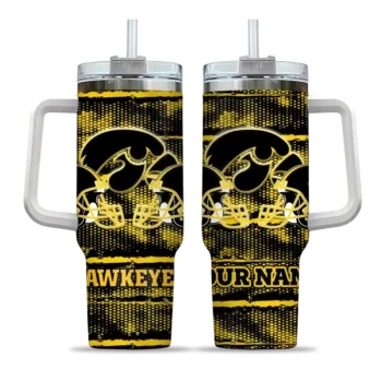 customized iowa hawkeyes honey streaks black curved tumbler best selling.webp