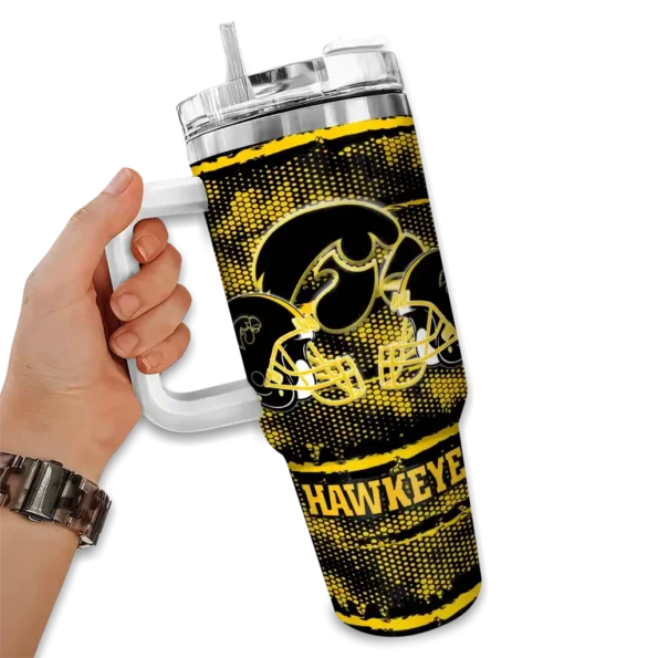 customized iowa hawkeyes honey streaks black curved tumbler fashion forward.webp