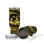 customized iowa hawkeyes honey streaks black curved tumbler best selling.webp