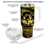 customized iowa hawkeyes honey streaks black curved tumbler best selling.webp