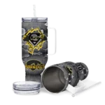 customized iowa hawkeyes superman shield black gray curved tumbler best selling.webp