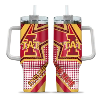 customized iowa state cyclones arrow burst red curved tumbler best selling.webp