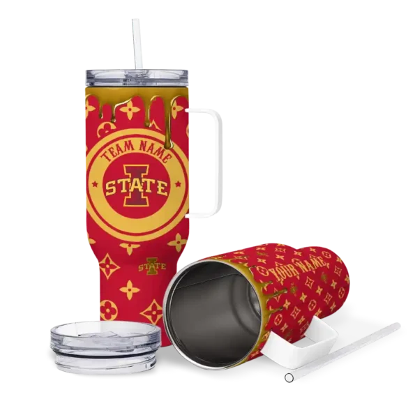 customized iowa state cyclones bullseye drips red curved tumbler high quality.webp