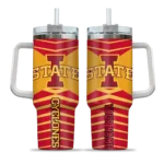 customized iowa state cyclones chevron layers red curved tumbler best selling.webp