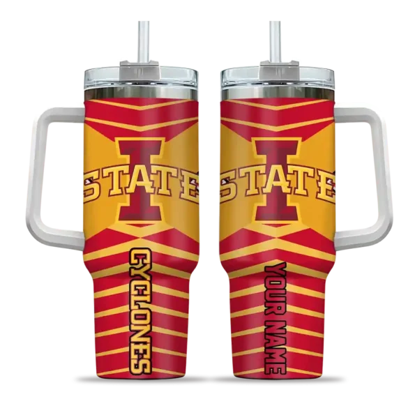 customized iowa state cyclones chevron layers red curved tumbler best selling.webp