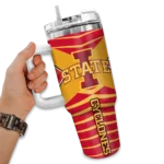 customized iowa state cyclones chevron layers red curved tumbler best selling.webp