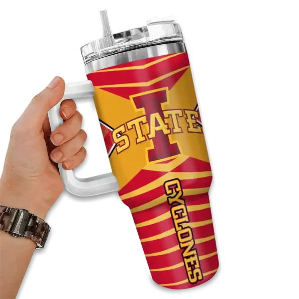 customized iowa state cyclones chevron layers red curved tumbler fashion forward.webp