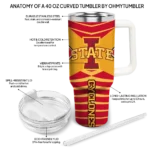 customized iowa state cyclones chevron layers red curved tumbler best selling.webp