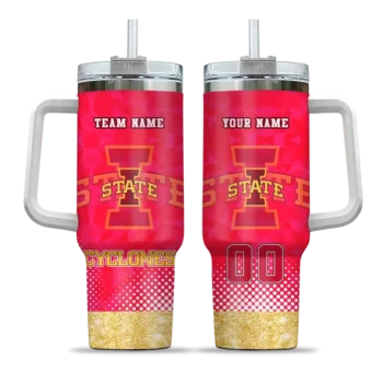 customized iowa state cyclones geometric prism red curved tumbler best selling.webp
