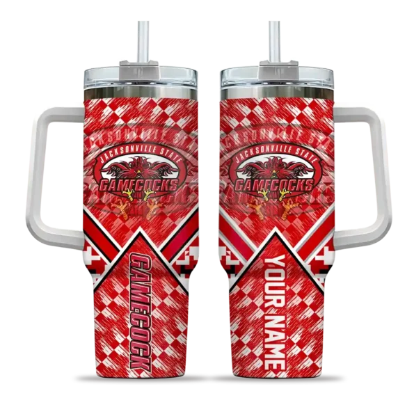 customized jacksonville state gamecocks chevron angle red curved tumbler best selling.webp