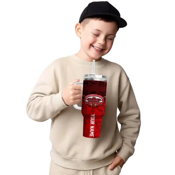 customized jacksonville state gamecocks chevron stripe red curved tumbler latest model.webp