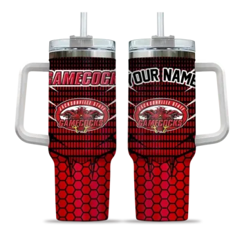 customized jacksonville state gamecocks hex texture red curved tumbler best selling.webp