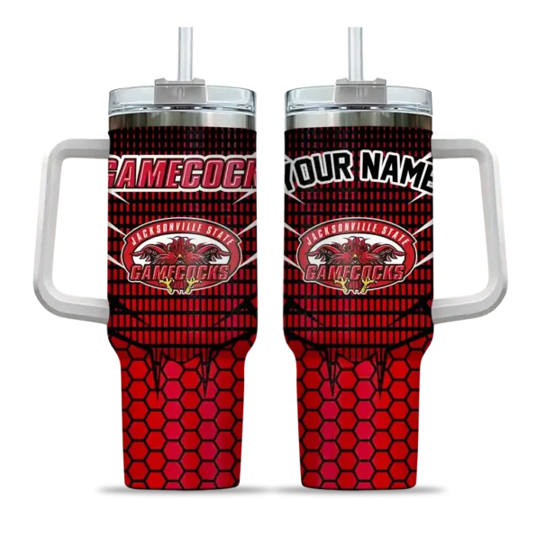 customized jacksonville state gamecocks hex texture red curved tumbler best selling.webp