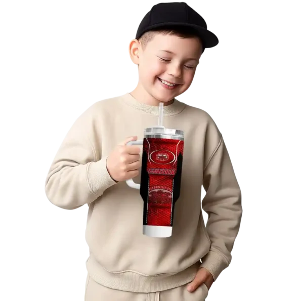 customized jacksonville state gamecocks hexagon armor red curved tumbler latest model.webp