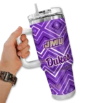 customized james madison dukes bold diamonds purple curved tumbler best selling.webp