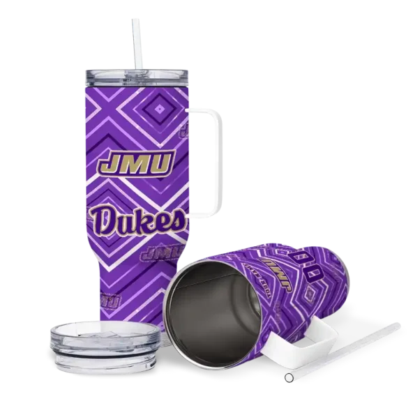 customized james madison dukes bold diamonds purple curved tumbler high quality.webp