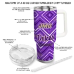 customized james madison dukes bold diamonds purple curved tumbler best selling.webp
