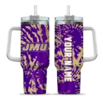 customized james madison dukes burst swirl purple curved tumbler best selling.webp