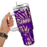 customized james madison dukes burst swirl purple curved tumbler best selling.webp