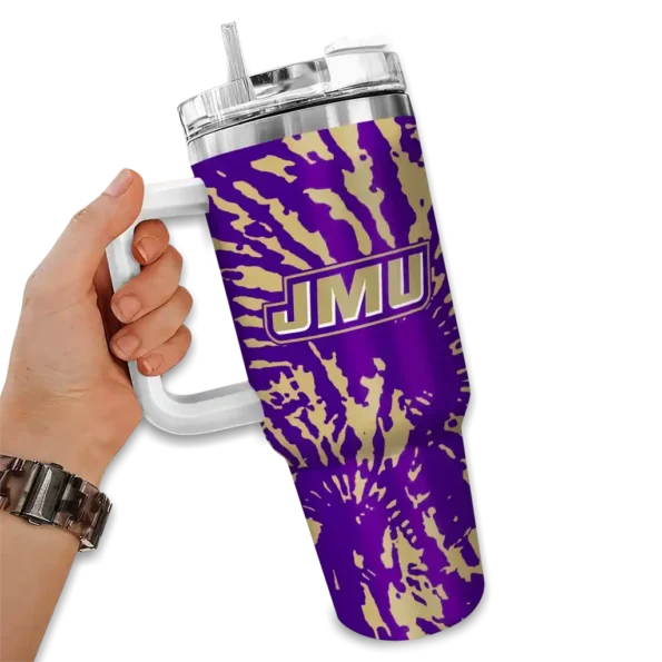 customized james madison dukes burst swirl purple curved tumbler fashion forward.webp