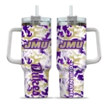 customized james madison dukes camo mashup purple white curved tumbler best selling.webp