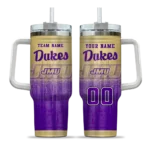 customized james madison dukes gradient dots purple curved tumbler best selling.webp