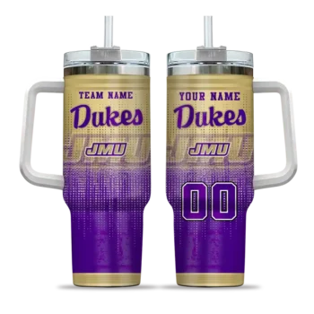 customized james madison dukes gradient dots purple curved tumbler best selling.webp