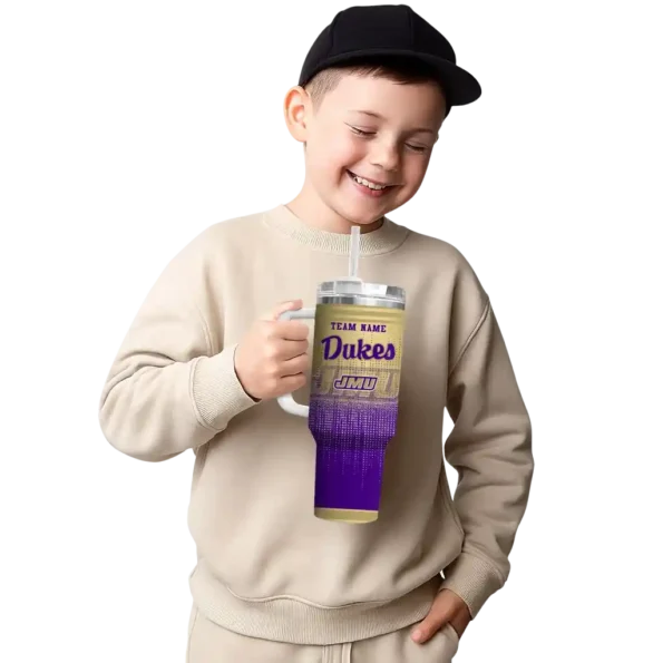 customized james madison dukes gradient dots purple curved tumbler latest model.webp