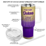 customized james madison dukes gradient dots purple curved tumbler best selling.webp