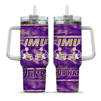 customized james madison dukes honey streaks purple curved tumbler best selling.webp