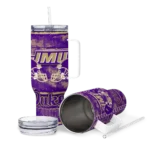 customized james madison dukes honey streaks purple curved tumbler best selling.webp
