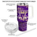 customized james madison dukes honey streaks purple curved tumbler best selling.webp