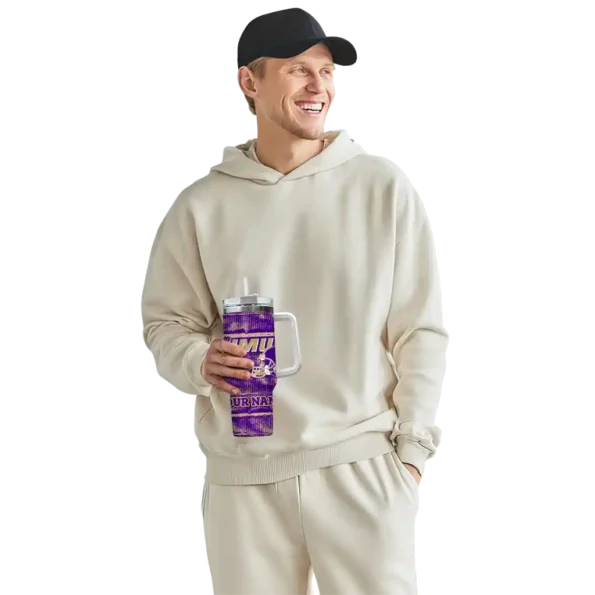 customized james madison dukes honey streaks purple curved tumbler top rated.webp