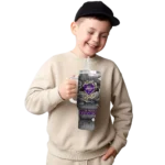 customized james madison dukes superman shield purple gray curved tumbler best selling.webp