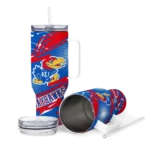 customized kansas jayhawks abstract paths blue curved tumbler best selling.webp