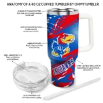 customized kansas jayhawks abstract paths blue curved tumbler best selling.webp